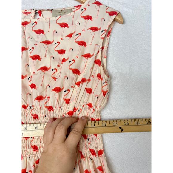 Kate Spade Flamingo Blaire Silk Boat Neck Dress sz 4 Preppy Coquette Barbie Chic - Picture 8 of 8